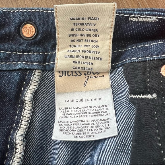 Miss Me Jeans Womens Dark Wash Mid-Rise Easy Boot Size 3/4 (27) Rhinestone - Picture 9 of 11